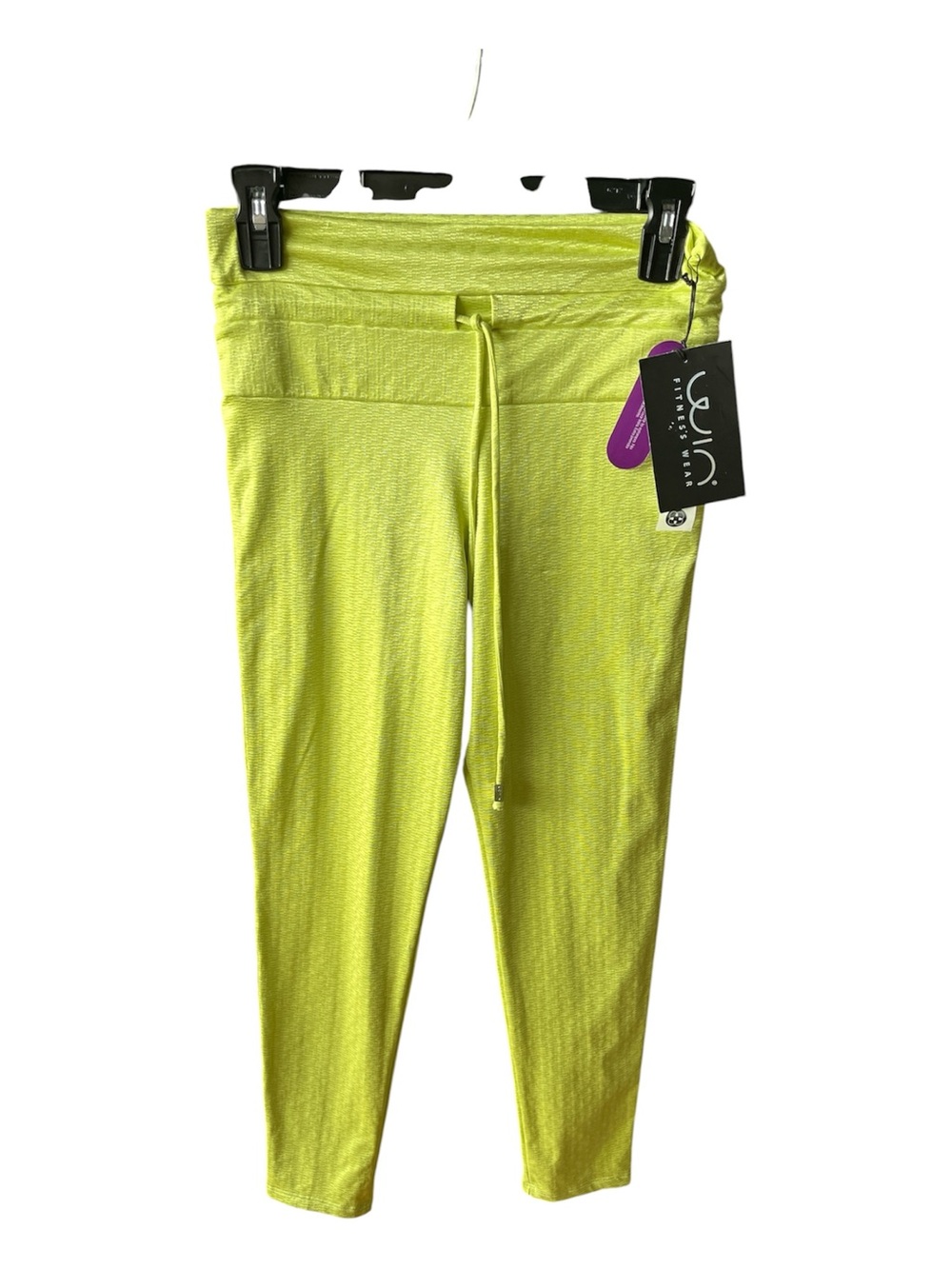 NWT Win Fitness Neon Lime Emana Ultra Shine Leggings - Size S/M